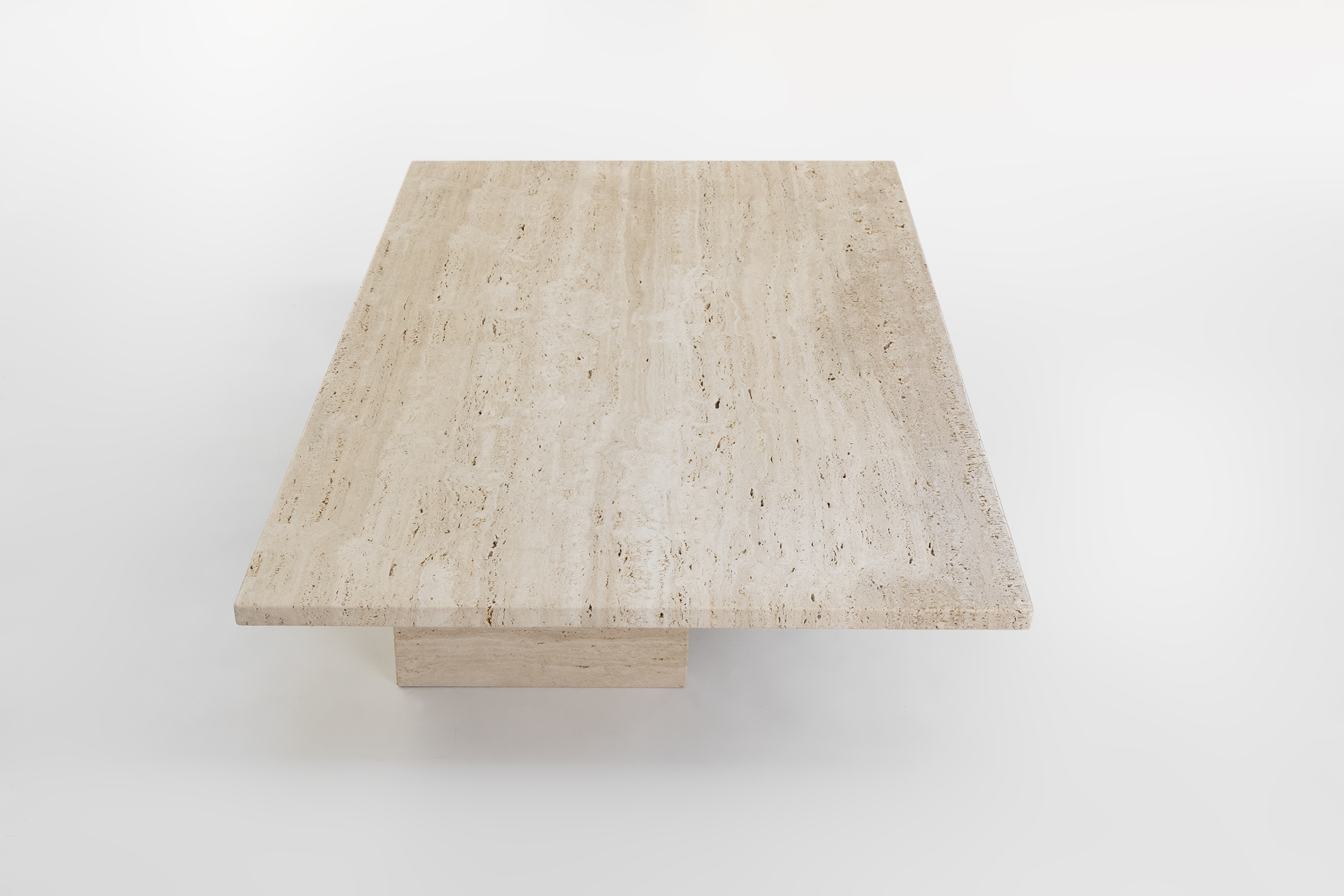 Rectangular large mid century travertine coffee table, France 1960sthumbnail